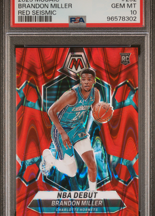 2023 Panini Mosaic Brandon Miller #252 Red Seismic 26/299 PSA 10