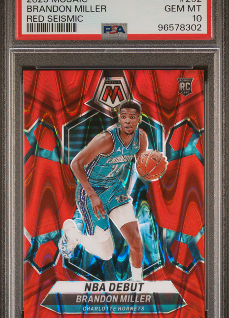 2023 Panini Mosaic Brandon Miller #252 Red Seismic 26/299 PSA 10