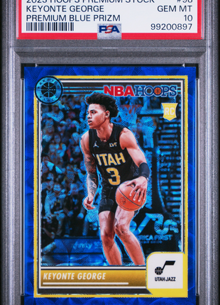 2023 Panini Hoops Premium Stock Keyonte George #98 Blue Prizm PSA 10