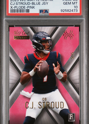 2023 Wild Card Matte Red Rookie Edition X-Plode CJ Stroud-Blue Jsy 5/15 PSA 10