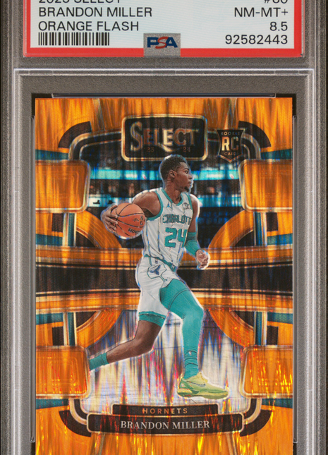 2023 Panini Select Brandon Miller #80 Orange Flash PSA 8.5