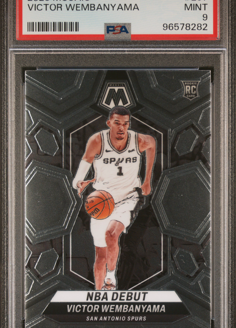 2023 Panini Mosaic Victor Wembanyama #257 NBA Debut PSA 9