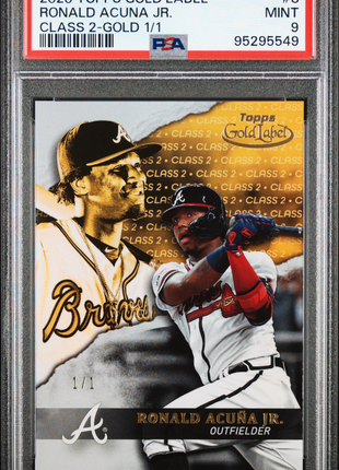 2020 Topps Gold Label Ronald Acuna JR. #8 Class 2 Gold 1/1 PSA 9