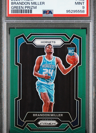 2023 Panini Prizm Brandon Miller #152 Green Prizm PSA 9