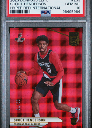 2023 Panini Donruss Elite Scoot Henderson #233 Hyper Red International PSA 10