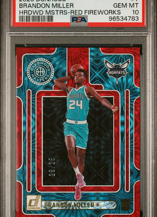 2023 Donruss Hardwood Masters Brandon Miller #7 Red Fireworks 19/25 PSA 10